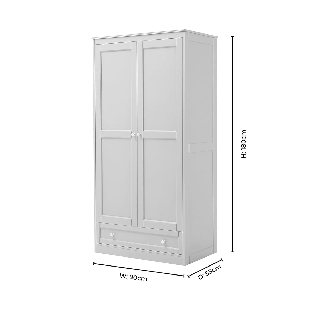 Armoire 2 portes avec tiroir - Bleu ciel