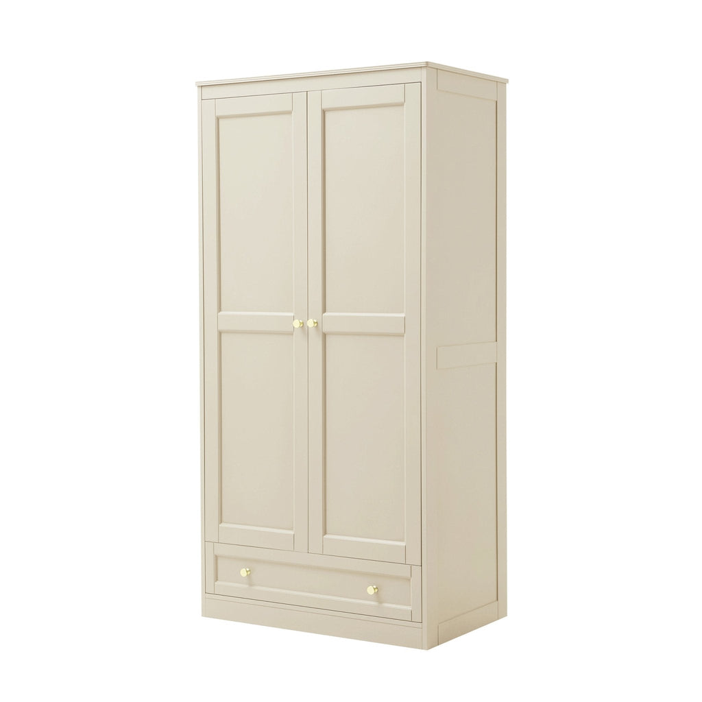 Armoire 2 portes avec tiroir - Crème