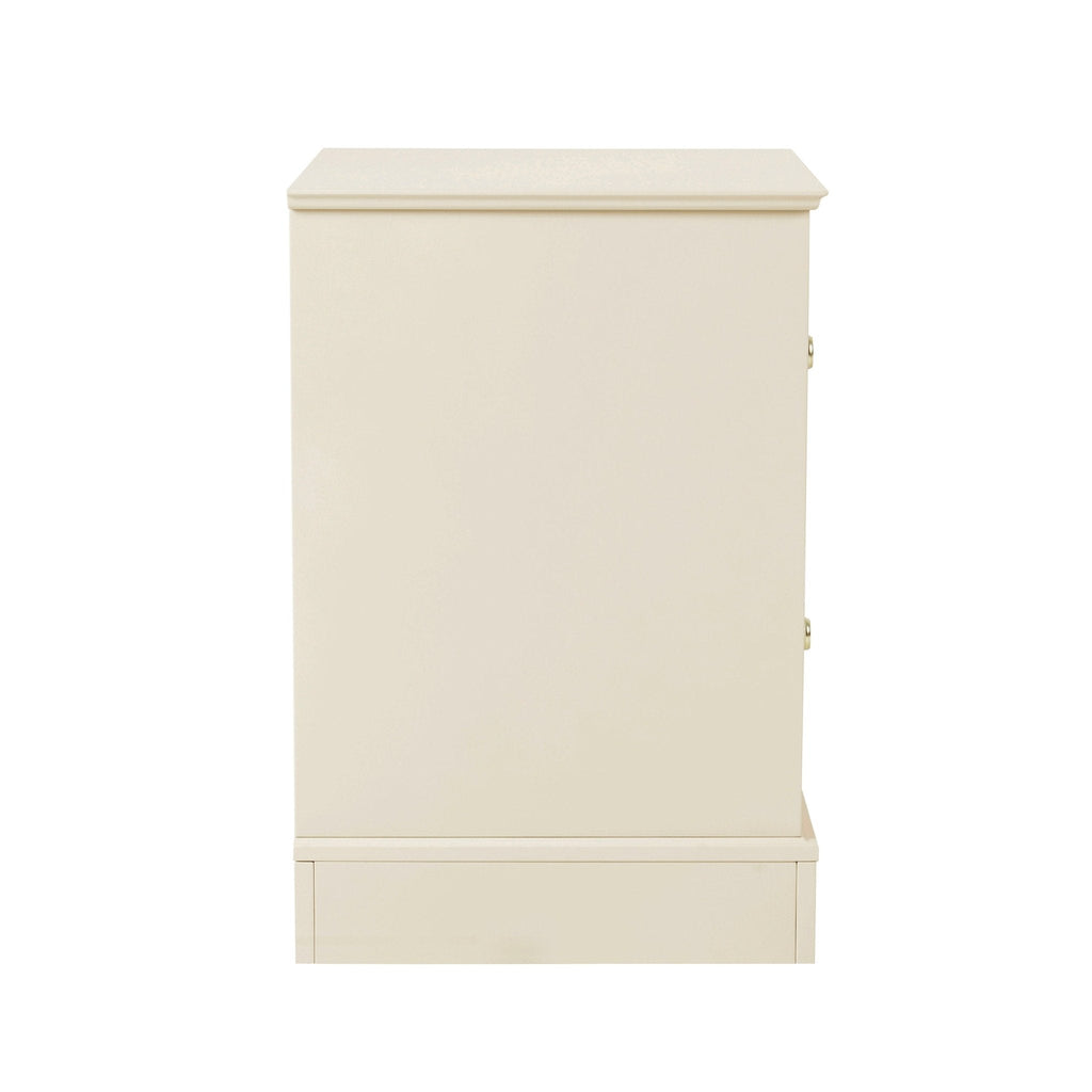Table de chevet 2 tiroirs - Crème