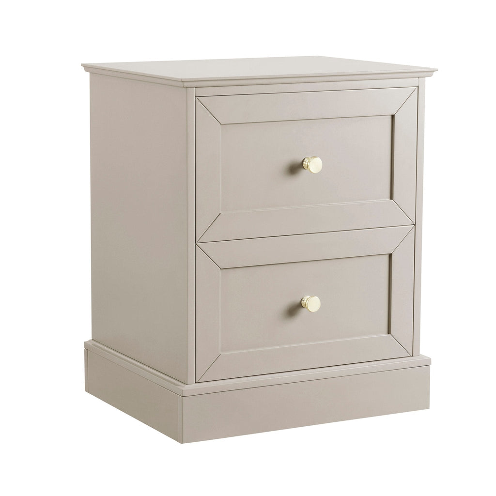 Table de chevet 2 tiroirs - Taupe