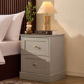 Table de chevet 2 tiroirs - Taupe