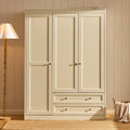 Armoire 3 portes avec tiroirs - Crème