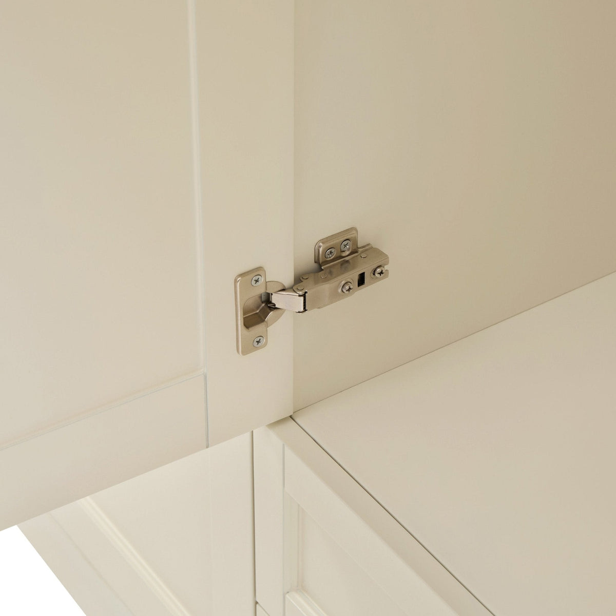 Armoire 3 portes avec tiroirs - Crème
