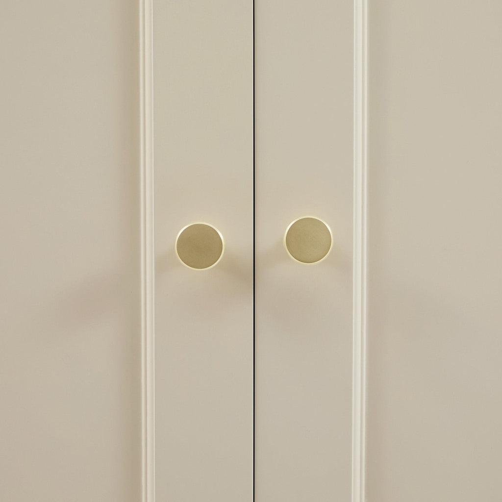 Armoire 3 portes avec tiroirs - Crème