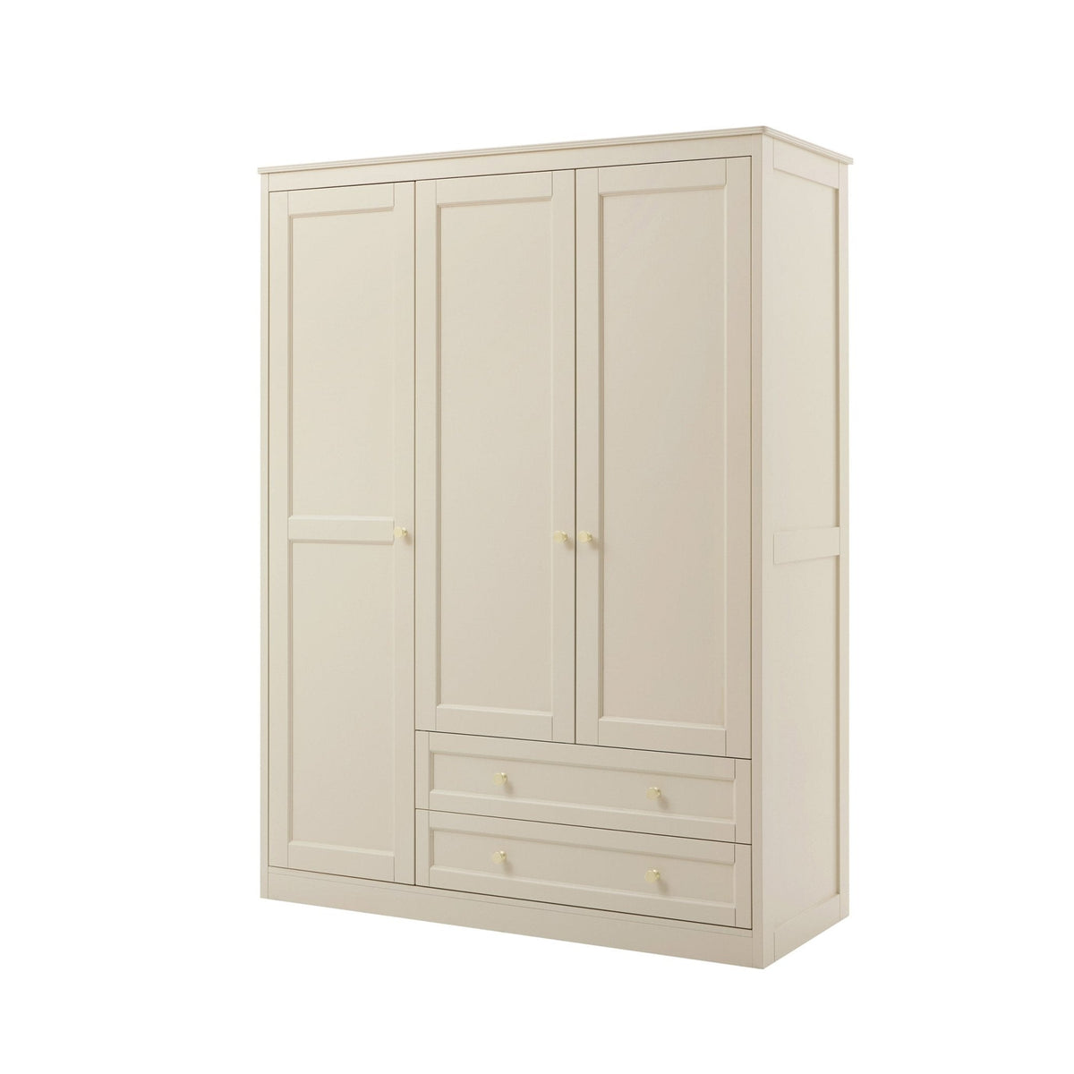 Armoire 3 portes avec tiroirs - Crème