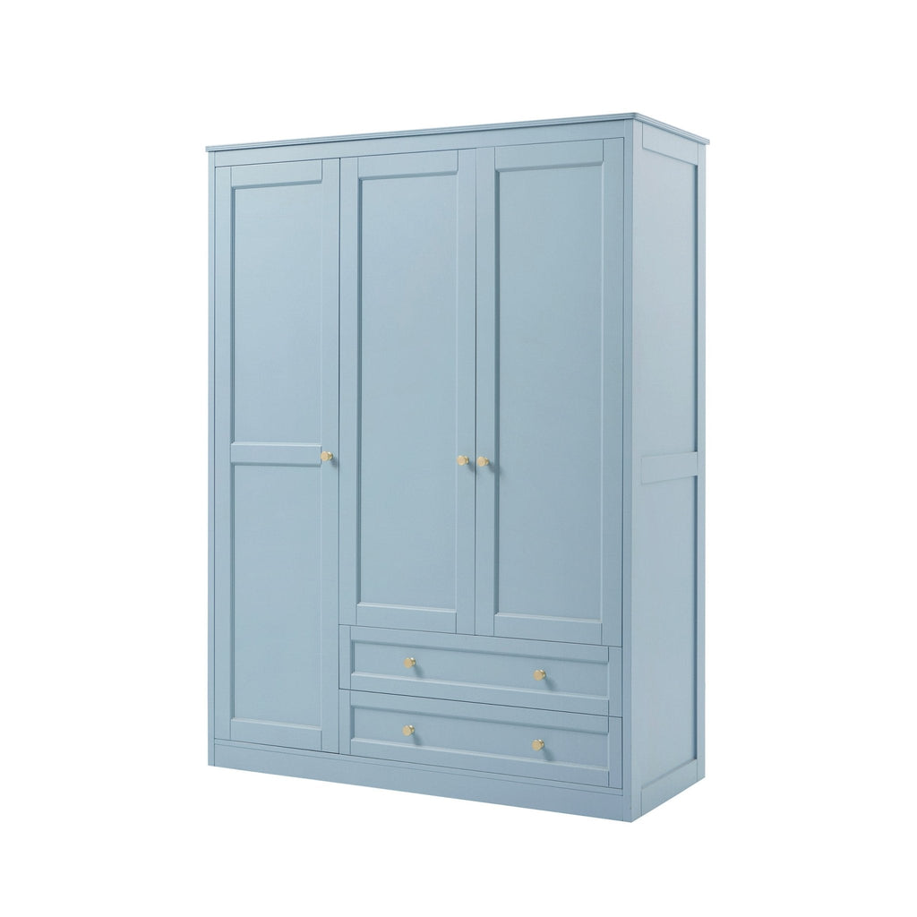Armoire 3 portes avec tiroirs - Bleu ciel