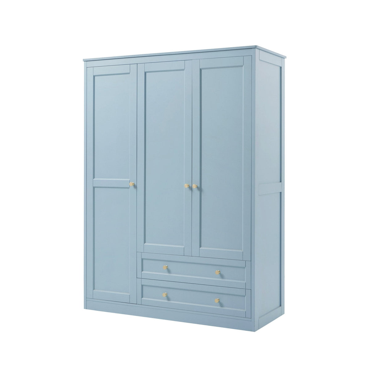 Armoire 3 portes avec tiroirs - Bleu ciel