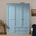 Armoire 3 portes avec tiroirs - Bleu ciel