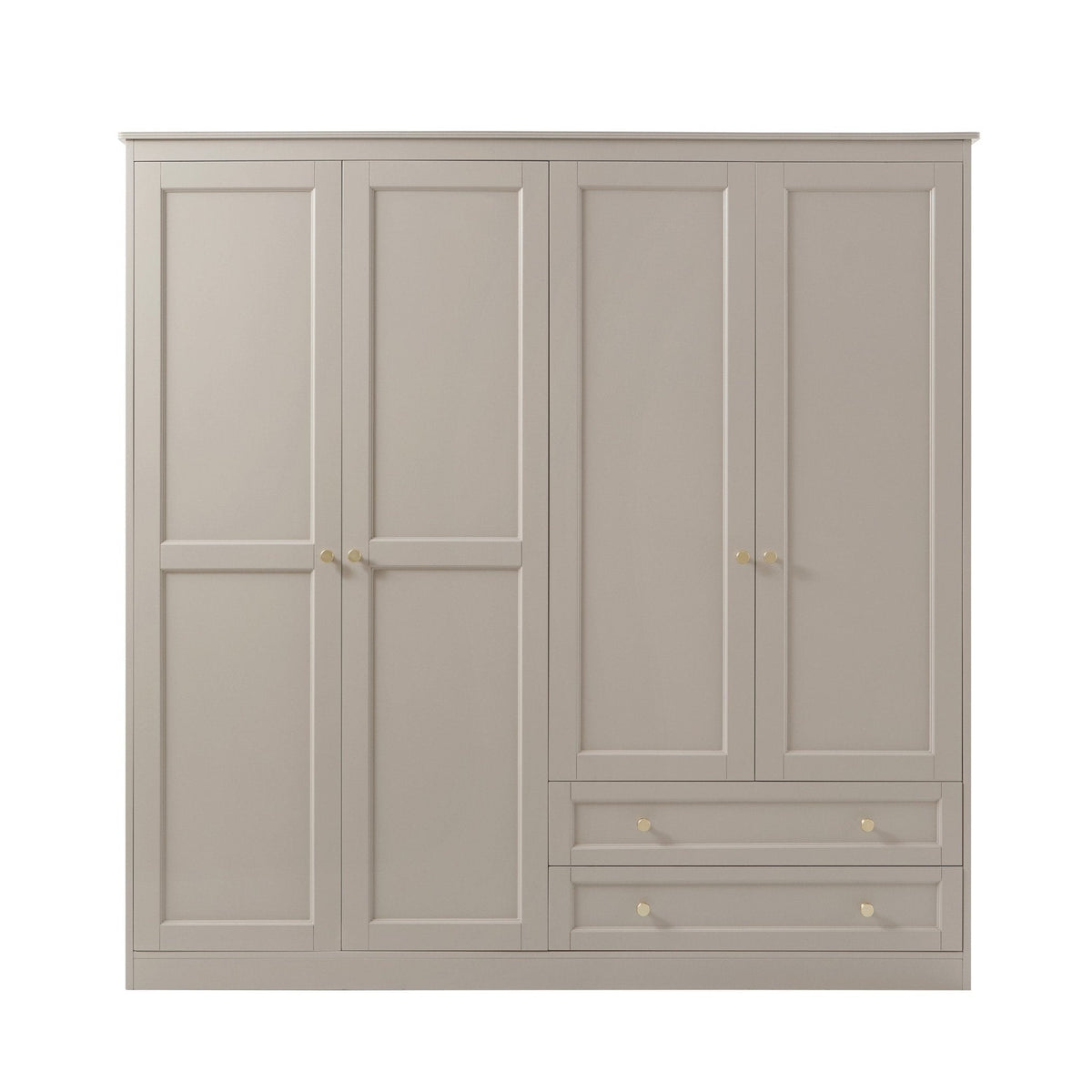 Armoire 4 portes avec tiroirs - Taupe