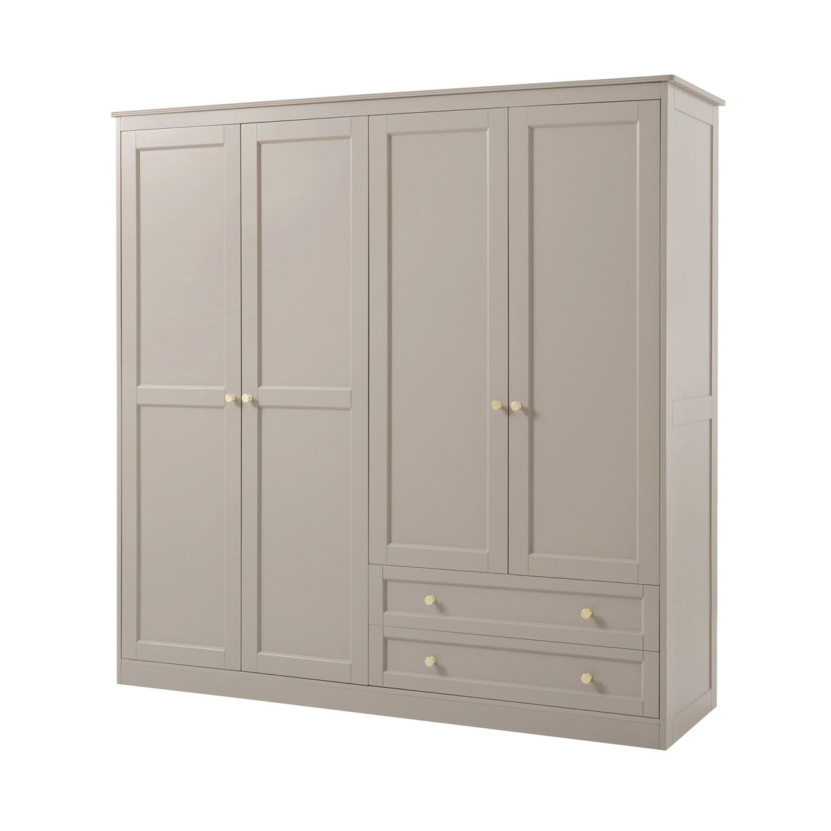Armoire 4 portes avec tiroirs - Taupe