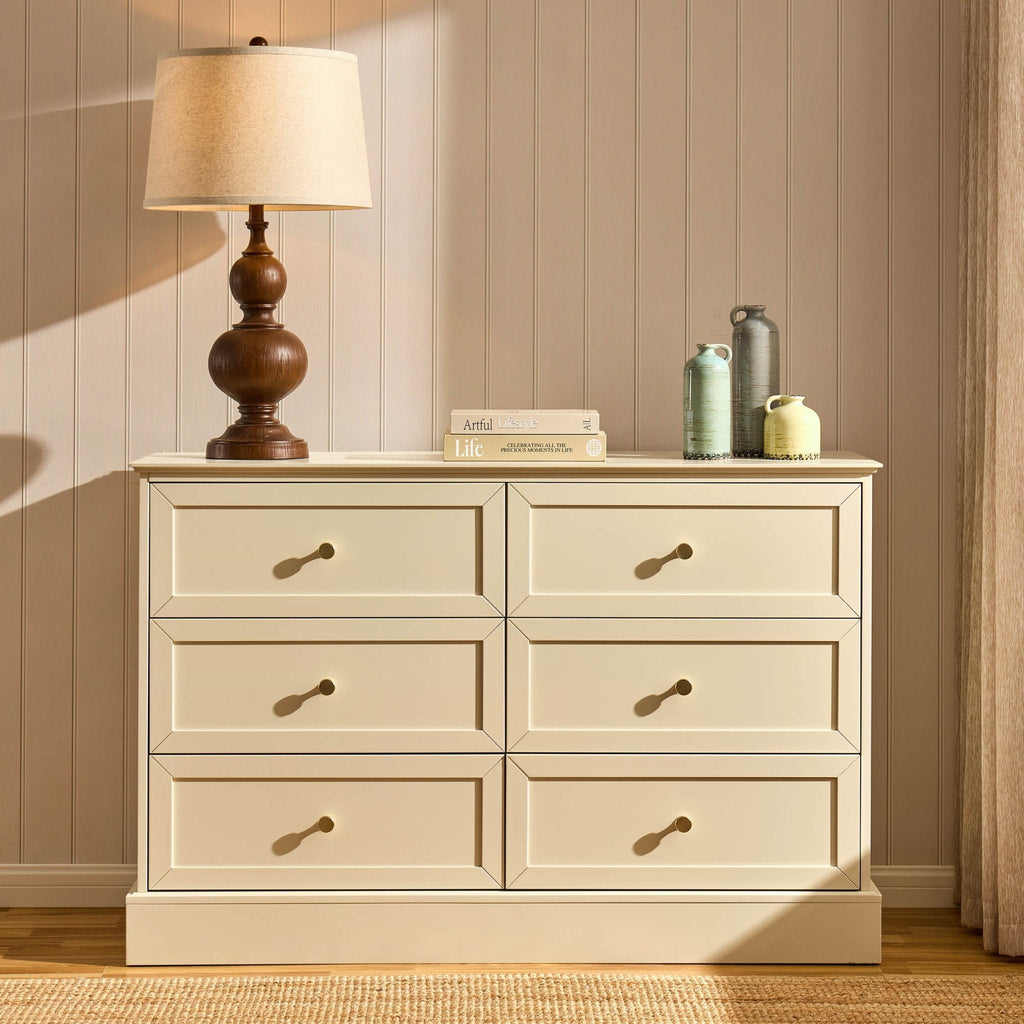 Commode 6 tiroirs - Crème