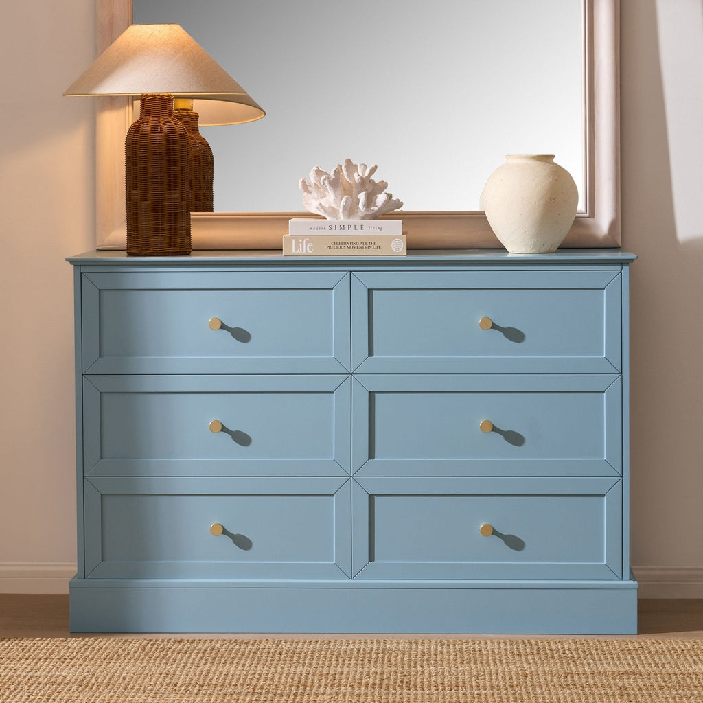 Commode à 6 tiroirs - Bleu ciel