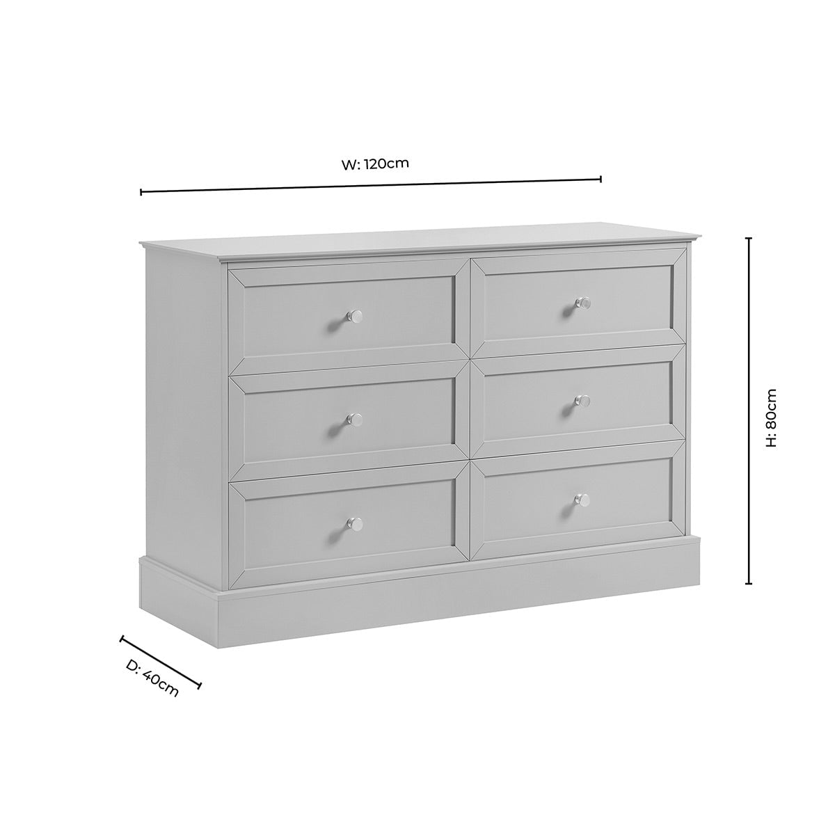 Commode à 6 tiroirs - Bleu ciel
