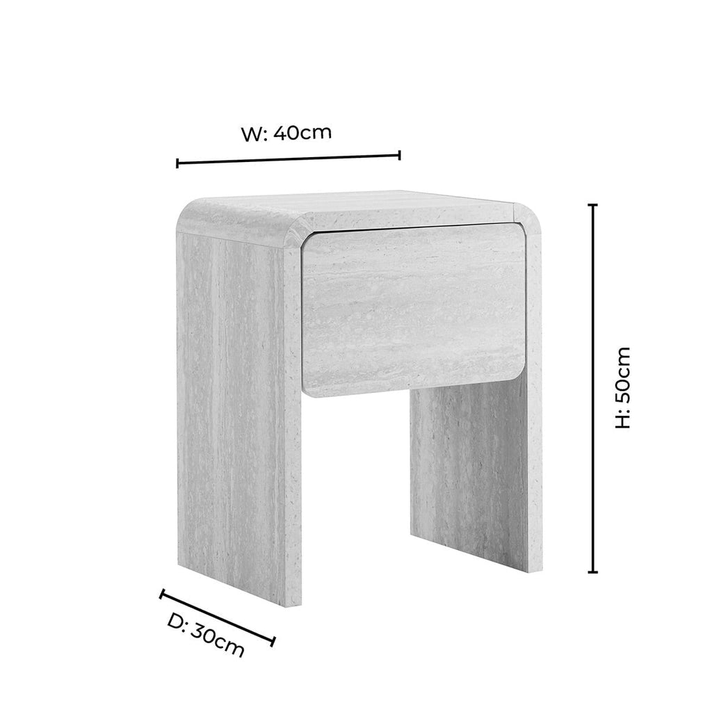 Table d'appoint - Effet travertin