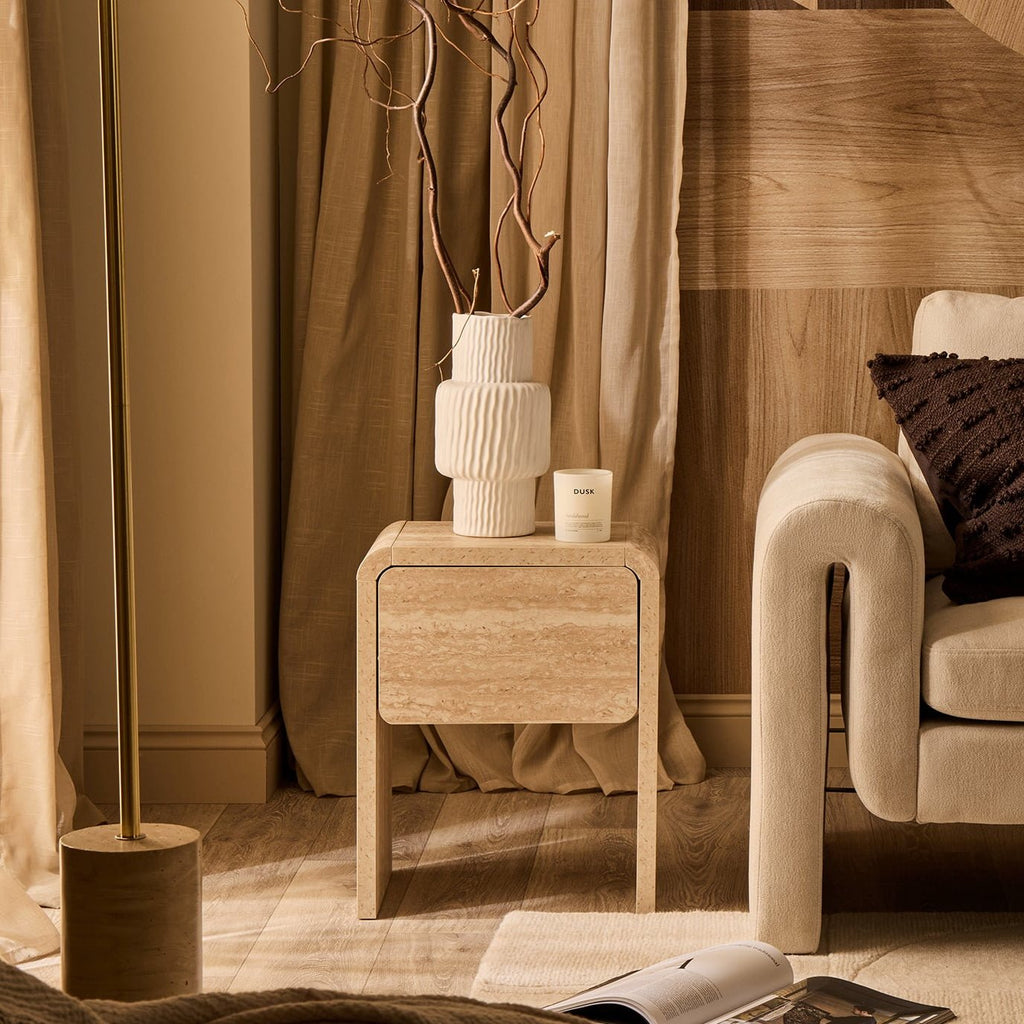 Table d'appoint - Effet travertin