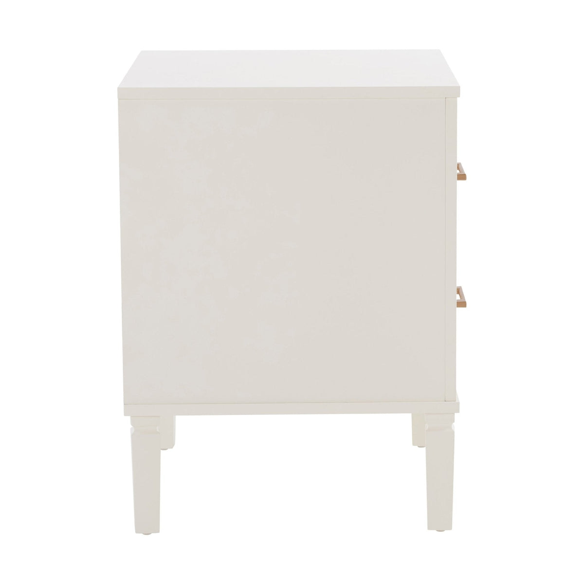 Table de chevet 2 tiroirs - Crème
