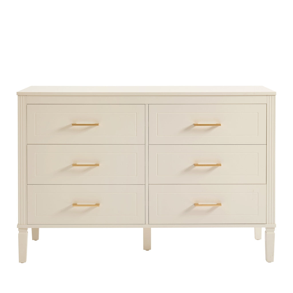 Commode 6 tiroirs - Crème