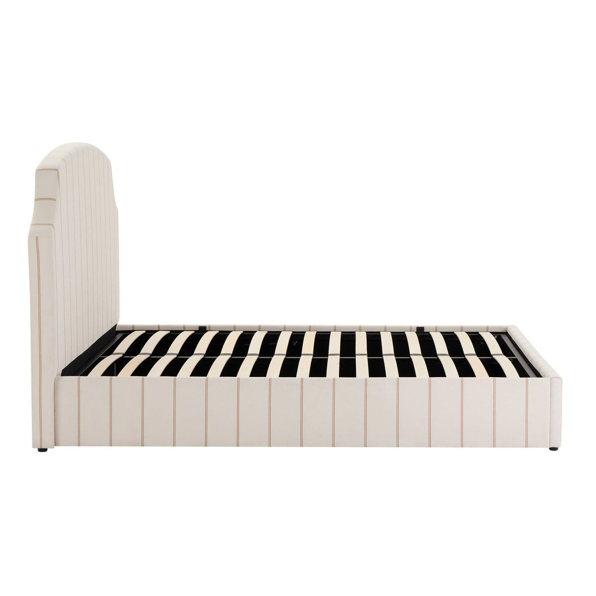 Lit de rangement - Fines rayures naturelles