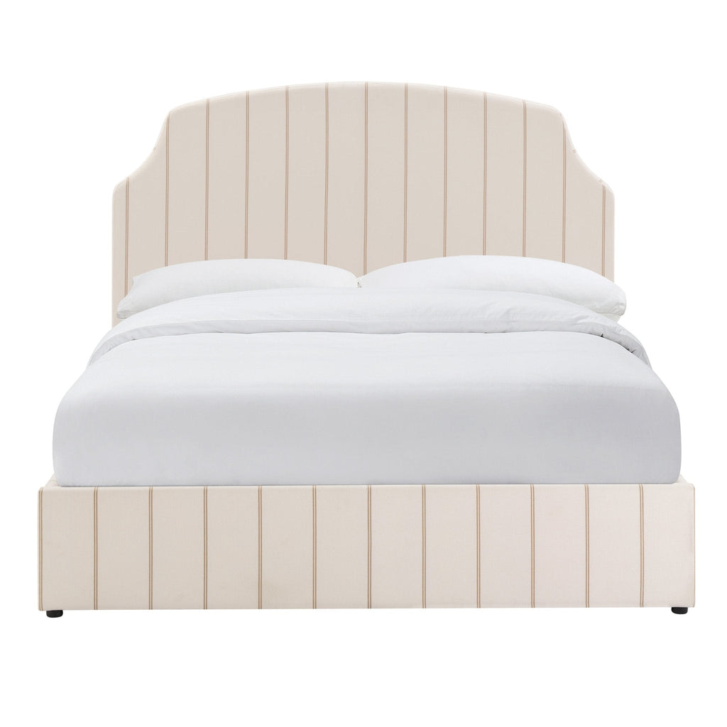 Lit de rangement - Fines rayures naturelles